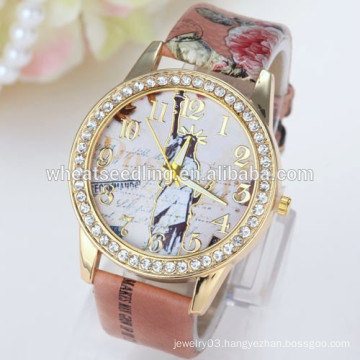 Large stock Hot wholesale gold women geneva watches with diamond